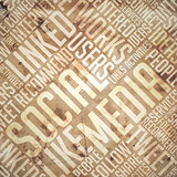 Social Media - Grunge Wordcloud Concept.
