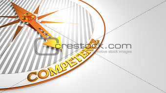 Competence on White with Golden Compass.