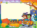 Autumn frame with Halloween theme 3