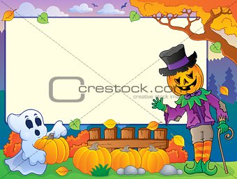 Autumn frame with Halloween theme 4