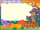 Autumn frame with Halloween theme 5