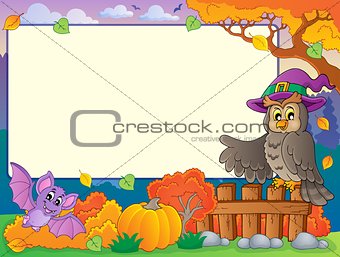 Autumn frame with Halloween theme 5