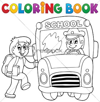 Coloring book school bus theme 2