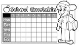 Coloring book school timetable 9