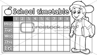 Coloring book school timetable 9