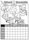 Coloring book timetable topic 1