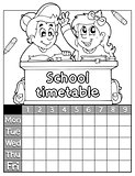 Coloring book timetable topic 2