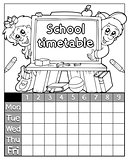 Coloring book timetable topic 3