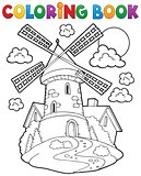Coloring book windmill 1