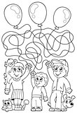 Maze 8 coloring book with children