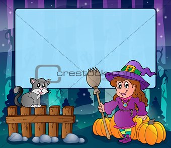 Mysterious forest Halloween frame 4
