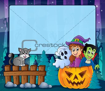 Mysterious forest Halloween frame 5