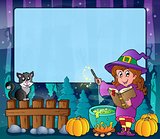 Mysterious forest Halloween frame 7