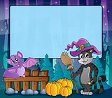 Mysterious forest Halloween frame 8