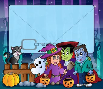 Mysterious forest Halloween frame 9