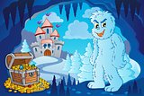 Winter cave with yeti