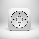 White Abstract Joystick  App Icon Button Template
