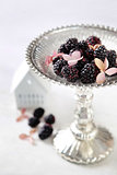 Blackberries on serving dish