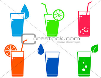 colorful cocktail set