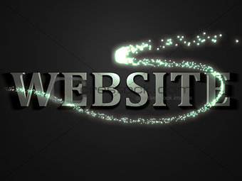 WEBSITE- 3d inscription with luminous line with spark 