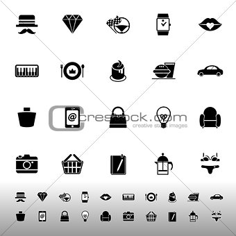 Department store item category icons on white background