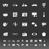 Favorite and like icons on gray background