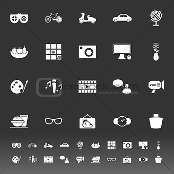 Favorite and like icons on gray background