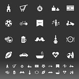 Friday and weekend icons on gray background