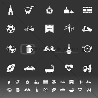 Friday and weekend icons on gray background