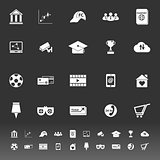 General online icons on gray background