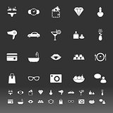Lady related item icons on gray background