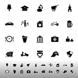 Map sign and symbol icons on white background