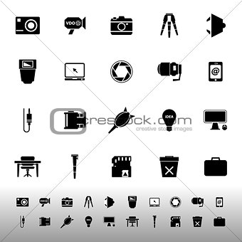 Photography related item iconscon white background