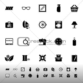 Sewing cloth related icons on white background