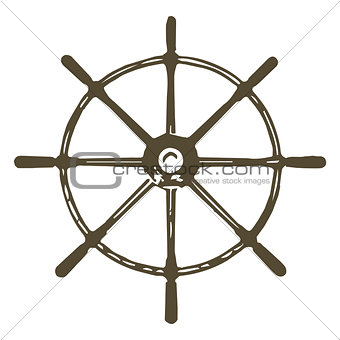 Ship Wheel Isolated On White Background Stock Illustration