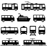 Public transportation icon set