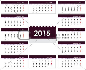 Desk calendar 2015 template