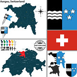Map of Aargau, Switzerland