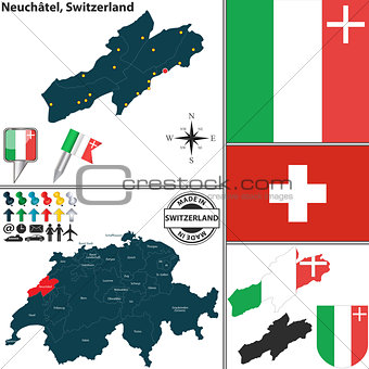 Map of Neuchatel, Switzerland