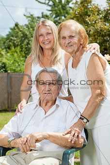 Elderly couple and their daughter 