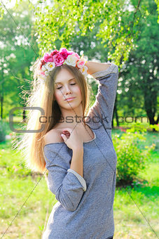 young woman in the forest