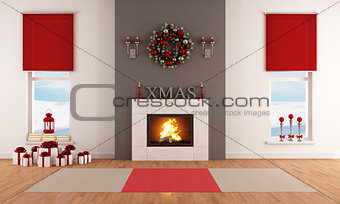 Modern Christmas living room