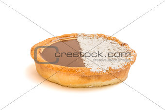Stuffed tart on white background