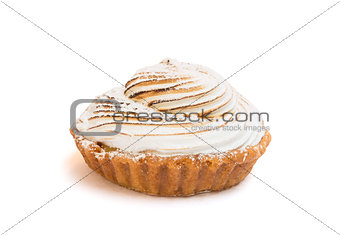 Stuffed tart on white background
