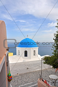 greek orthodox church on greek island santorini
