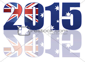 2015 Australia Flag in Numerals Illustration