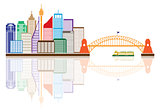 Sydney Australia Skyline Color Illustration
