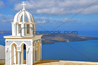 greek orthodox church on greek island santorini