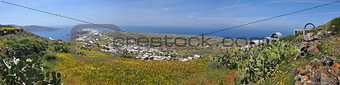 panoramic landscape on santorini island, greece