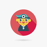 Doctor Flat long shadow icon